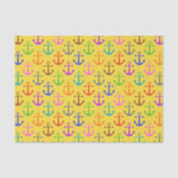 Ancre colorée Motif rétro Nautique