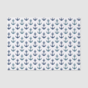 Papier Mousseline Ancre de bleu marine naviguant   à deux tons