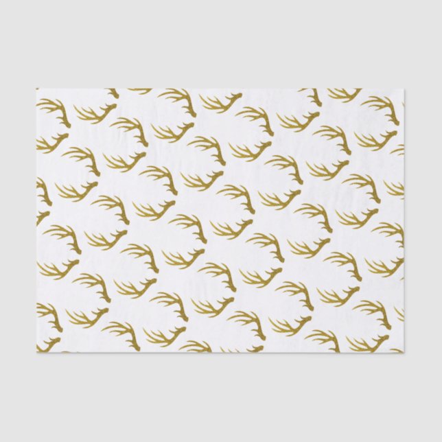 Papier Mousseline Andouillers élégants rustiques de cerfs communs (Recto)