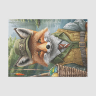 Papier Mousseline Andre the Fishing Fox, Outdorsman, Sportsman