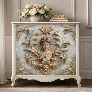 Papier Mousseline Ange baroque chérubin découpage
