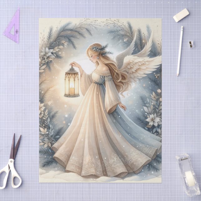 Papier Mousseline Ange céleste d'hiver Lanterne de paix (Artisanat)
