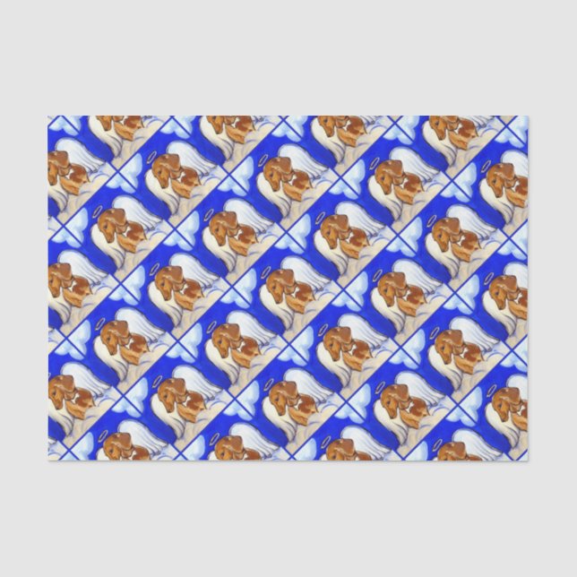Papier Mousseline Ange Dachshund Rouge (Recto)