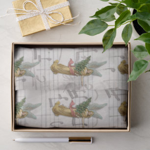 Papier Mousseline Ange de Noël antique arbre victorien chrétien
