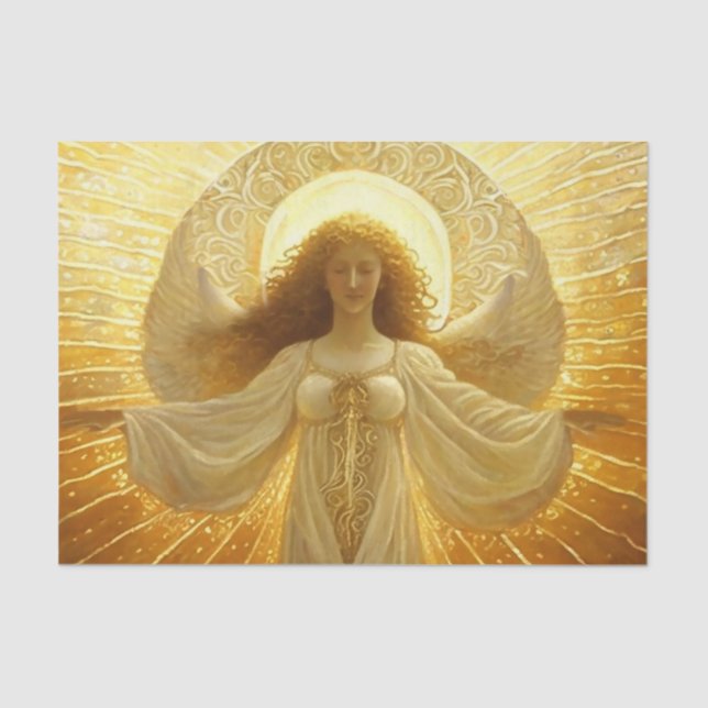 Papier Mousseline Ange doré éveil de la connaissance  (Recto)