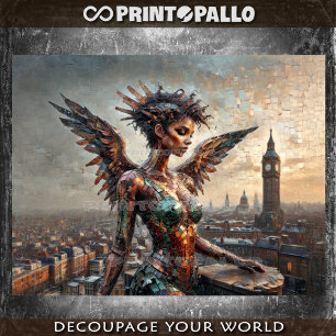 Papier Mousseline ange noir sur Londres