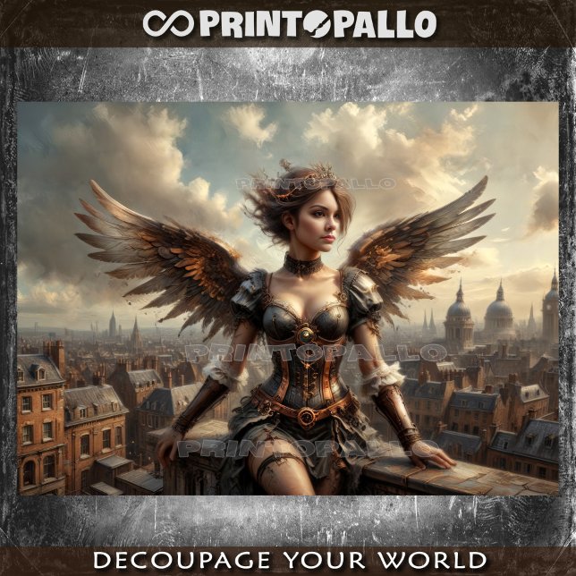Papier Mousseline Ange Steampunk dans le paysage victorien (Créateur téléchargé)