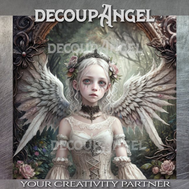 Papier Mousseline Angel gothique : Lise - Découpage - (Créateur téléchargé)