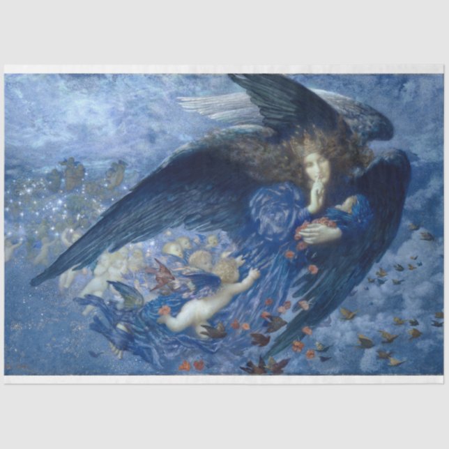 Papier Mousseline Angel nuit & ses étoiles papier découpage (Recto)