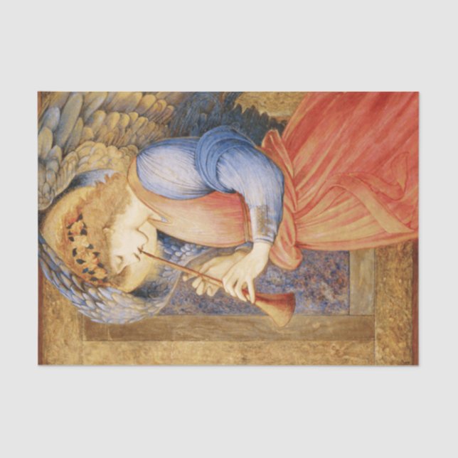 Papier Mousseline Angel Playing a Flageolet (par Edward Burne-Jones) (Recto)
