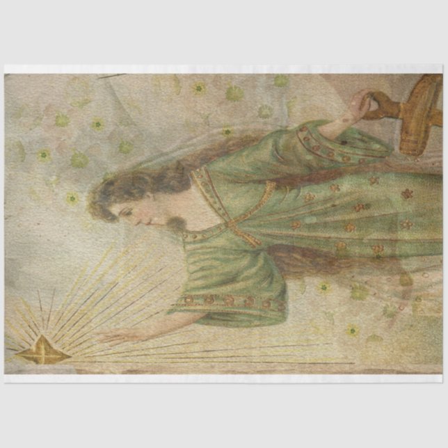 Papier Mousseline Angel Salutation Noël étoile (Recto)