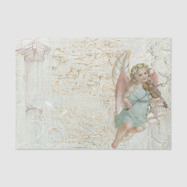 Papier Mousseline Angel vintage avec Violon (Recto)