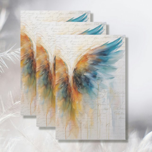 Papier Mousseline Angel Wing Ethereal Impressionnisme Abstrait Éléga (Créateur téléchargé)