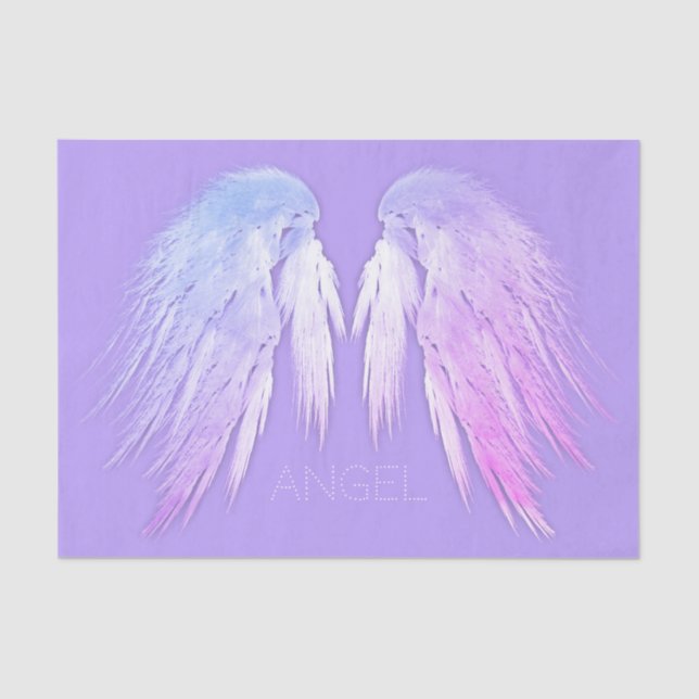 Papier Mousseline ANGEL WINGS Fairy Purple Nom personnalisé (Recto)