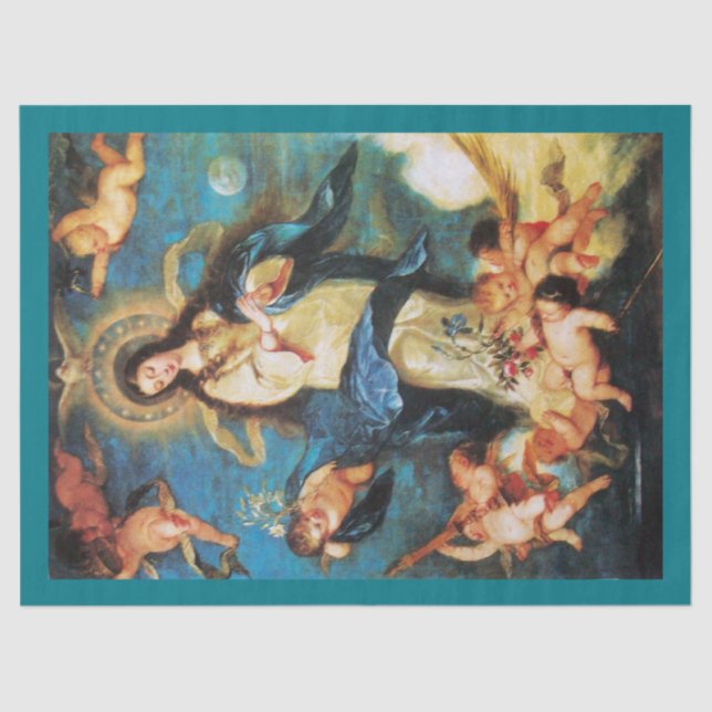 Papier Mousseline Angels et Immaculée Conception de la Vierge (Recto)