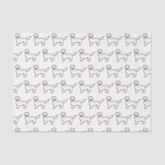 Papier Mousseline Anglais Crème Golden Retriever Motif de dessin de  (Recto)