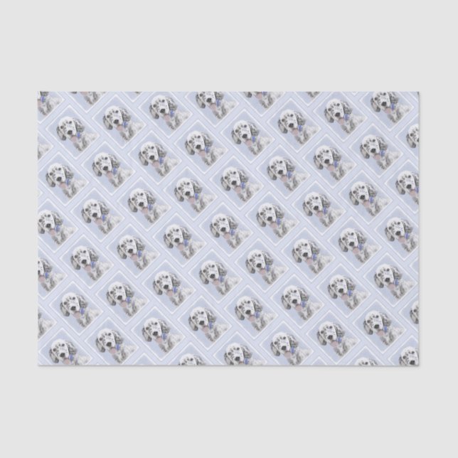 Papier Mousseline Anglais Setter Blue Belton Peinture Chien Art (Recto)