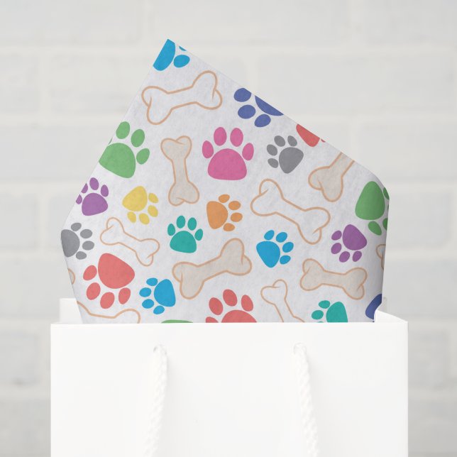 Papier Mousseline Animal de compagnie coloré  (Sac cadeau)