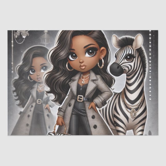 Papier Mousseline Animal Kingdom Couture Zebra (Recto)