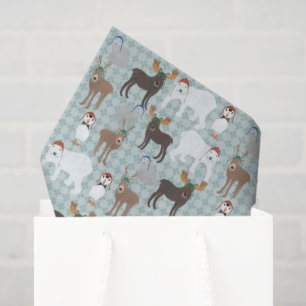 Papier Mousseline Animaux arctiques en hiver Noël Casquette
