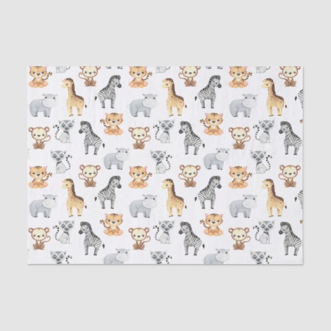 Papier Mousseline Animaux Bébés Mignons (Recto)