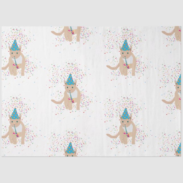 Papier Mousseline Animaux de chat amusants ayant une fête (Recto)