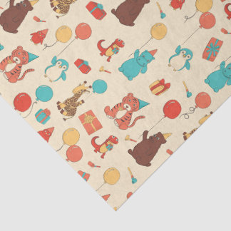Papier Mousseline Animaux de Fête Hippopotame, Girafe, Ours Annivers