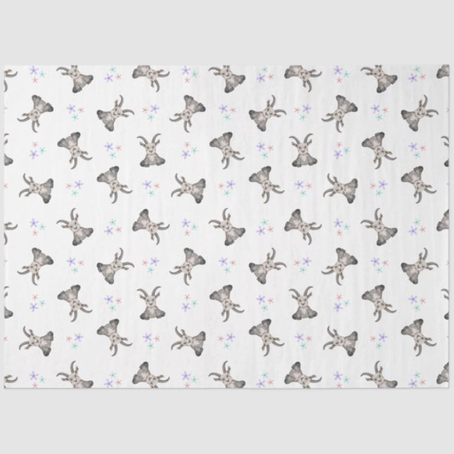 Papier Mousseline Animaux de la ferme de chèvres mignonnes Nouvel An (Recto)