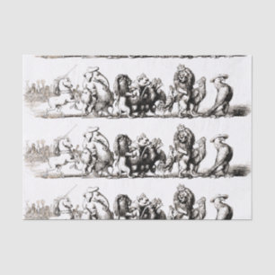 Papier Mousseline Animaux Mignons Art Licorne Éléphant Lion Zoo