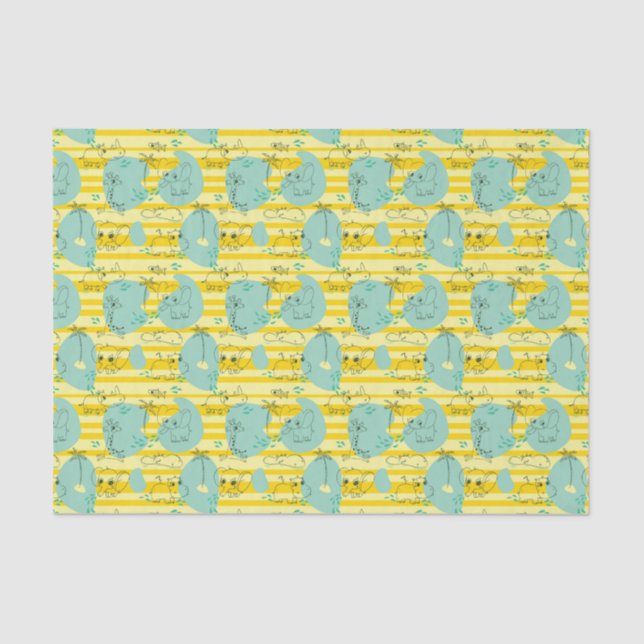 Papier Mousseline Animaux mignons jouant avec de l'eau 2 (Recto)