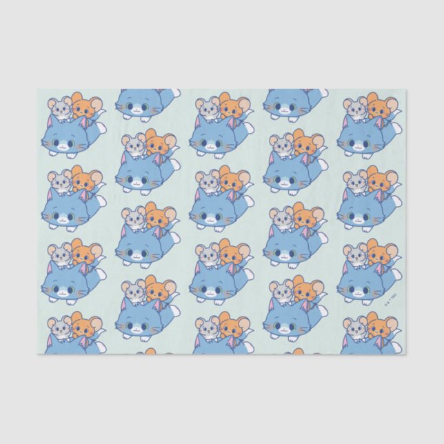 Papier Mousseline Anime Tom, Jerry et Tuffy (Recto)