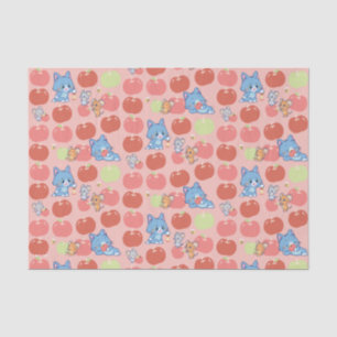 Papier Mousseline Anime Tom, Jerry et Tuffy Apple Motif