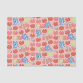 Papier Mousseline Anime Tom, Jerry et Tuffy Apple Motif