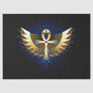 Papier Mousseline Ankh or avec ailes