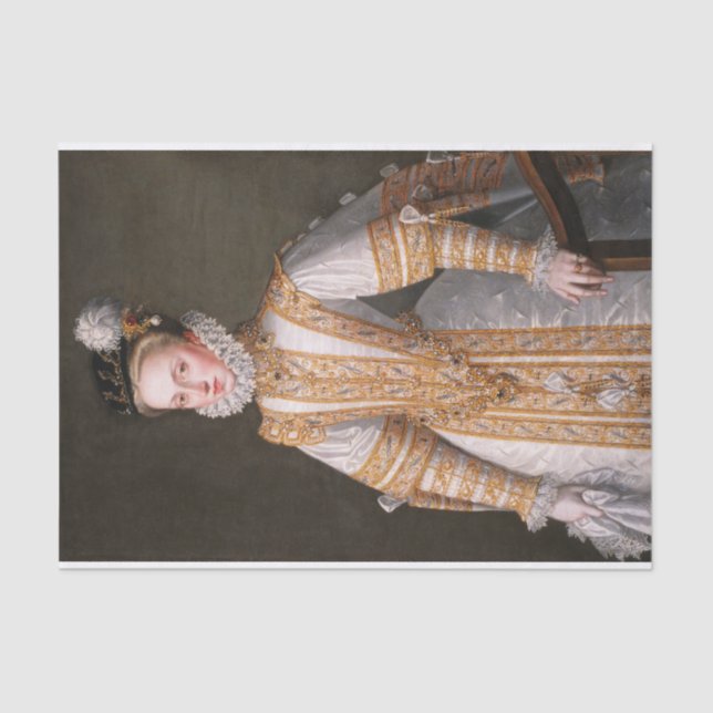 Papier Mousseline Anne d'Autriche Reine d'Espagne par Alonso Sanchez (Recto)