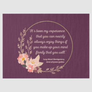 Papier Mousseline Anne Of Green Gables Citation I - Style mignon