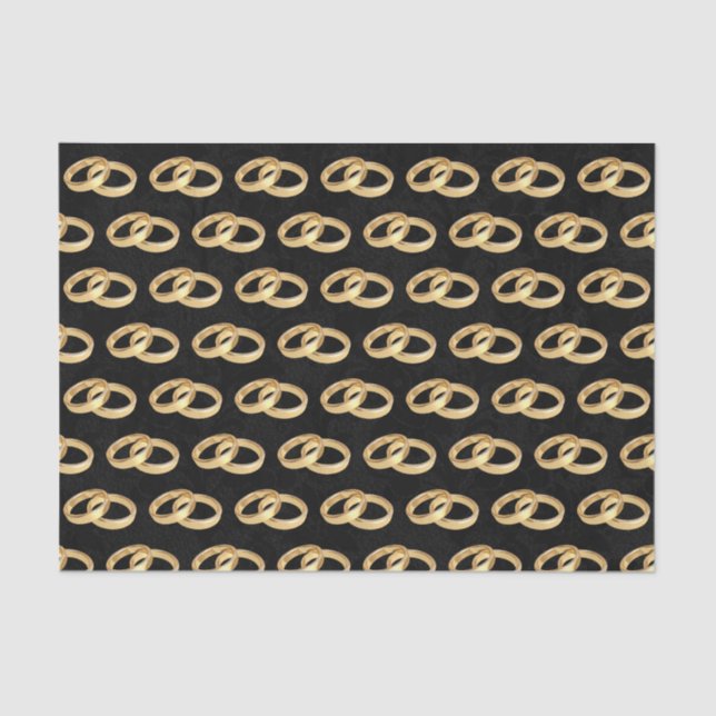 Papier Mousseline Anneaux Mariages D'Or Rejoints (Recto)