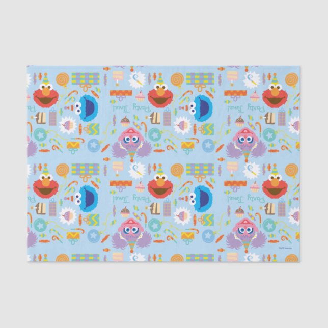 Papier Mousseline Anniversaire d'Elmo et d'Abby (Recto)