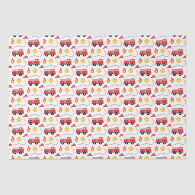 Papier Mousseline Anniversaire du camion-feu (Recto)