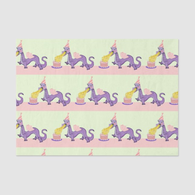 Papier Mousseline Anniversaire du mignon dragon (Recto)
