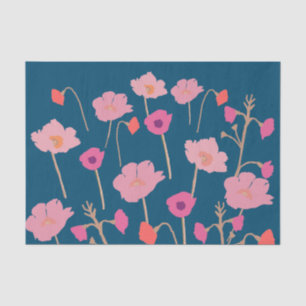 Papier Mousseline Anniversaire Floral Moderne
