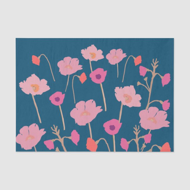 Papier Mousseline Anniversaire Floral Moderne (Recto)