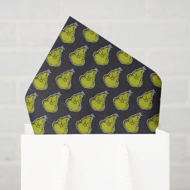 Papier Mousseline Anniversaire Grinch Tableau Noir (Sac cadeau)