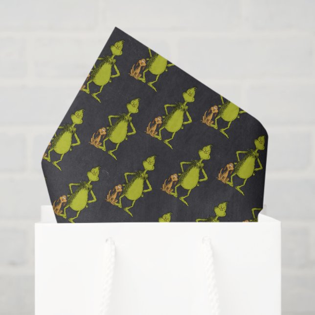 Papier Mousseline Anniversaire Grinch Tableau Noir (Sac cadeau)
