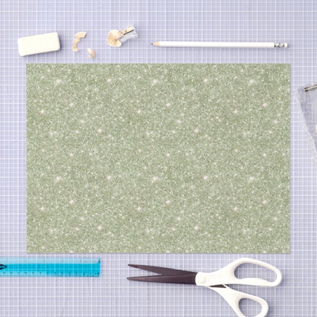 Papier Mousseline Anniversaire Paillettes Vert Avocat Chic (Artisanat)