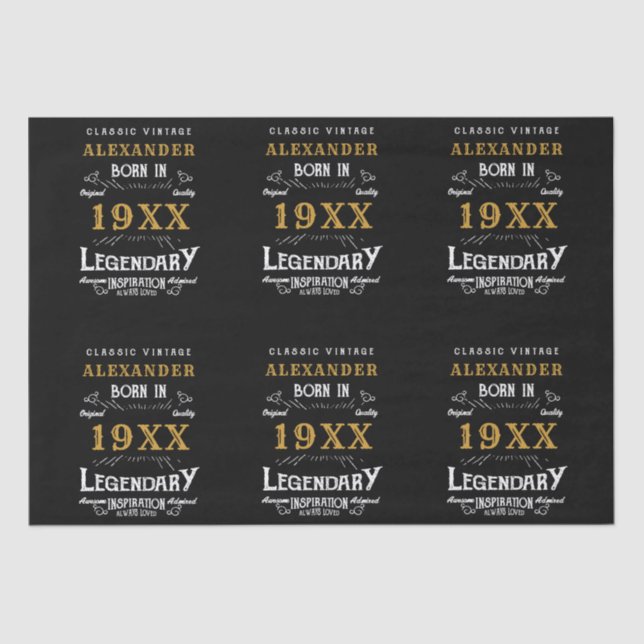 Papier Mousseline Anniversaire personnalisé Ajouter un nom Père lége (Recto)