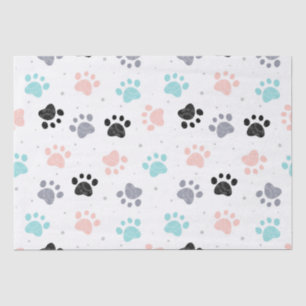 Papier Mousseline Anniversaire pour chiens, empreintes de pattes de