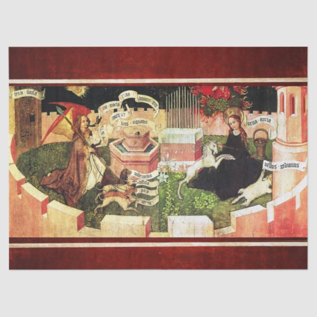 PAPIER MOUSSELINE ANNONCE EN TANT QUE CHASSE MYSTIQUE D'UNICORN (Recto)