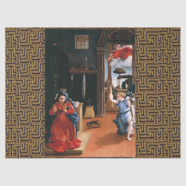 Papier Mousseline ANNONCE RECANATI par Lorenzo Lotto Tissue Pape (Recto)