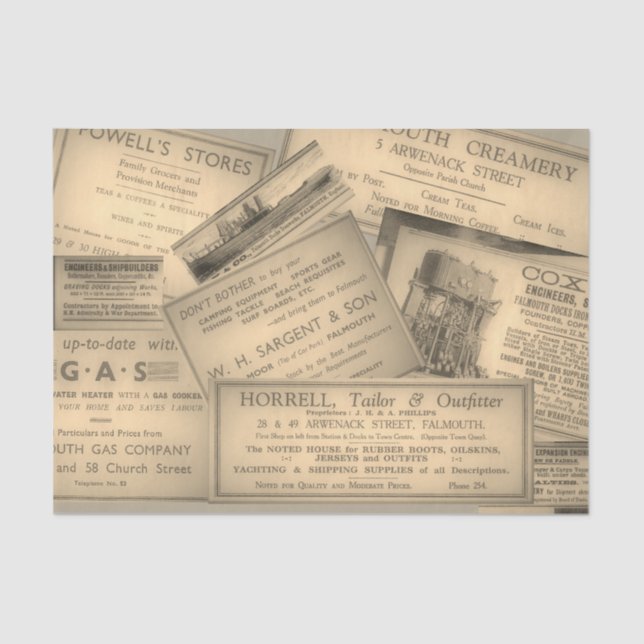 Papier Mousseline Annonces vintages (Recto)